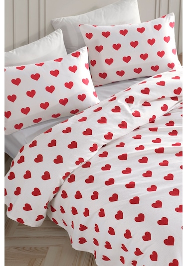 Pike Seti Baskılı Çift Kişilik Chole Beyaz Beyaz