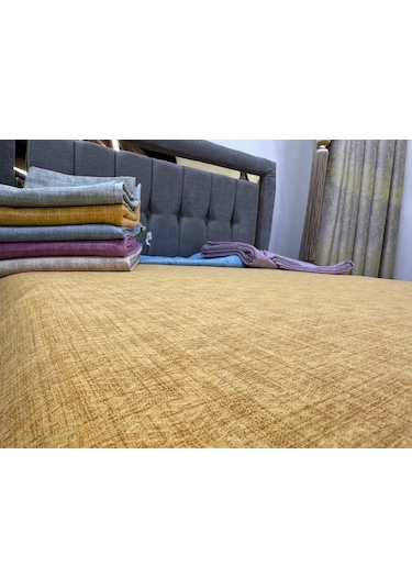 Nivemeshome Hardal 160x230 Tek Pike Örtüsü Tek Kişilik Hardal