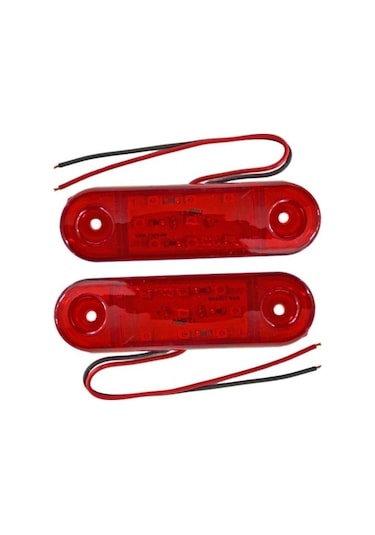 Tas 24v Side Marker Lamba 9 Ledli Kırmızı 8,5x2,5 Cm Tas.018k-24 2 Li