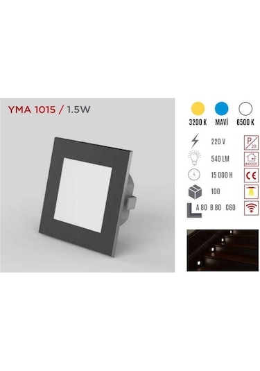 Ycl Yma-1015g Sıvaaltı Kare Krom Led Armatür