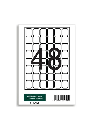 Herboy Hb-1048 32 X 32 Mm A4 Laser Etiket 100 Adet