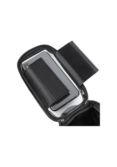 Jeemson Dağ Bisikleti Ön Çubuk Çantası - Su Geçirmez, Sabit Kasa, 6.5 İnç Telefon & Eşya Taşıma, Yansıtıcı Çizgi, Güneş Koruyucu, Sırt Çantası Tipi Bisiklet Aksesuarı Siyah