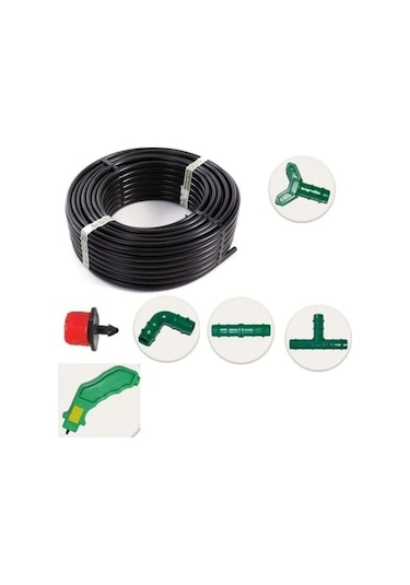 Eltar Damla Sulama 100 M. Borusu Deliksiz Damlama Sulama Hortumu Hazır Aparatlı Set