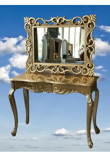 Dresuar Aslan Ayak Model Kayın Torna Parlak Gold Lake Çekmece Ayna Lüx Oyma Gold Dresuar Aslan Ayak Model Kayın Torna Parlak Gold Lake Çekmece Ayna Lüx Oyma Gold