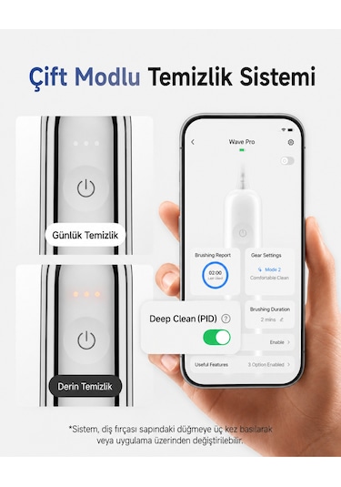 Laifen Wave Pro Cilalı Paslanmaz Çelik Elektrikli Diş Fırçası