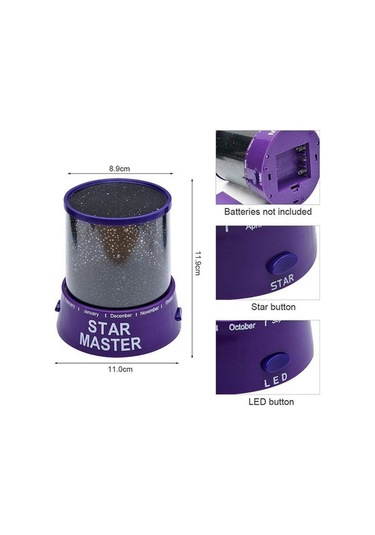 Didadodo Led Gece Lambası, Projeksiyon, Yıldızlı Gökyüzü, Romantik Renkli Ay Yıldızlı Gökyüzü Efekti Ay