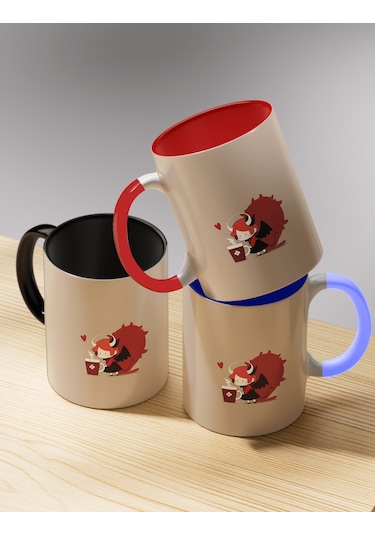 Inksyncstudios Elinde Kahve Olan Küçük Şeytan Kupa, Mug 001