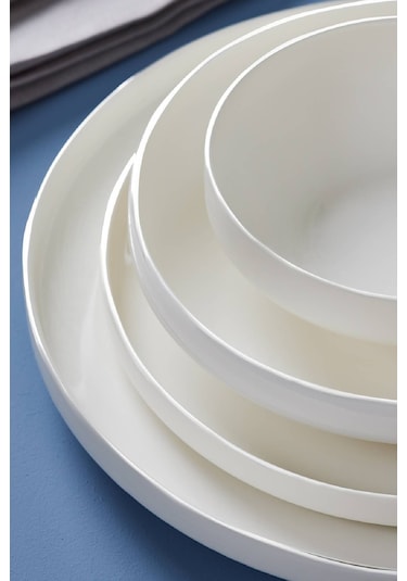 Karaca  Stream Bone Saturn 24 Parça 6 Kişilik Yemek Takımı Beyaz