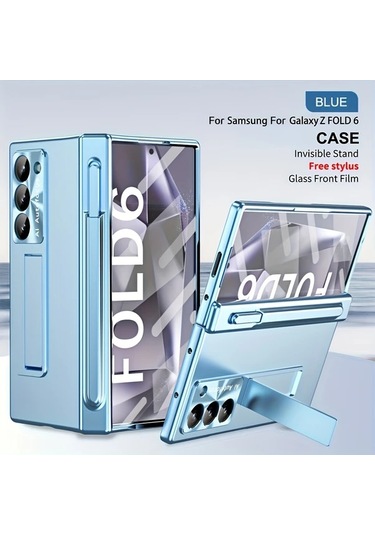 Turcoshop11 Samsung Z Fold6 Melody Sky Elektro Kaplama Lüks Kılıf Rose Gold