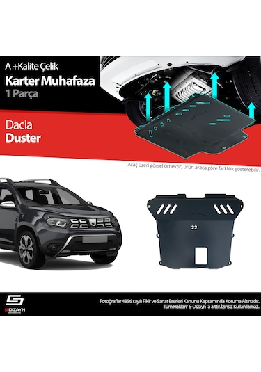 S-dizayn Dacia Duster Çelik Karter Muhafaza Koruma 2018-2023 A+ Kalite