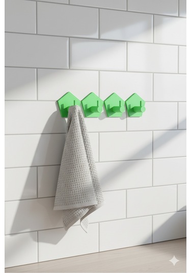 4 Lü Askılık Havlu Askısı, Bornoz Askısı, Kapı Arkası, Duvara Monte, Dayanıklı Malzeme, Mavi 71 Mavi