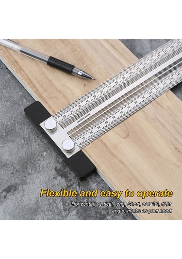 Didadodo Paslanmaz Çelik Marangoz Gönye - Düzenli Dik Açılı Hassas Ölçüm Cetveli