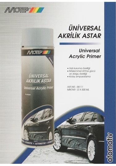 Motip Üniversal Akrilik Gri Astar Sprey 500 ML