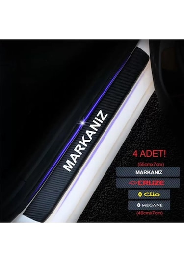 Tofaş Murat İçin Özel Uyumlu Oto Kapı Eşikleri Sticker Karbon 4 Adet