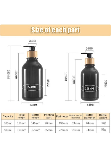 12 Adet Siyah Sticker-sabunluk Buzlu Doldurulabilir Şampuan Pompası Şişe Sabun Losyon Kabı Sabun Pompası El Yıkama Banyo Aksesuarları Setleri