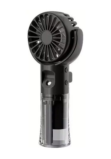 Avuç İçi Taşınabilir Su Spreyli Şarjlı Mini Vantilatör El Fanı F4 Siyah