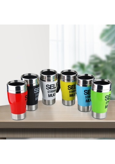 Xiyyadms 350ml Akıllı Otomatik Karıştırıcı Kupa - Çelik Paslanmaz Kahve, Protein Tozu, Milkshake Karıştırıcı, Taşınabilir Leakproof Kapaklı Sarı