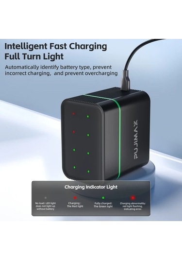 Besthome1 Dream011 Pujımax 8 Yuvalı 1 5v Lityum Kutu 8 Aa Pil Yenileme Hızlı Başlatma