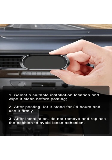 Cordial Siyah Oval Manyetik Araç Telefon Tutucu, Dönebilir Navigasyon Sabitleyici, Güçlü Yapışkan