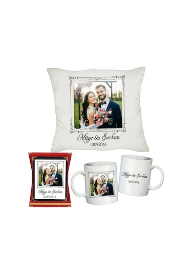 Evlilik Yıldönümü Hediyesi Fotoğraflı Kişiye Özel Hediye Seti