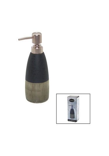 Antrasit Gri - Krem Mat Desen Seramik Sıvı Sabunluk 5131 Düz