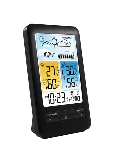 Lcd Hava İstasyonu Alarm Saat Ertelemeli Dijital İç Siyah