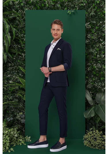 C 639 Slim Fit Lacivert Spor Ceket Lacivert