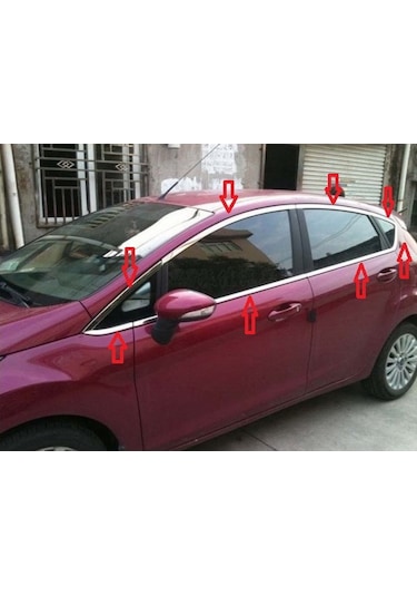 Ford Fiesta Cam Çıtası Çerçevesi Kromu Nikelajı Komple Set 2009-