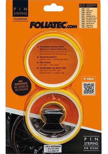 Foliatec Jant Şerit Seti Ve Montaj Aparatı 215x4cm-6mm Sarı