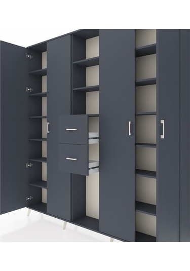 Arges Dolap 15 Raflı 2 Çekmeceli 4 Kapaklı 220x30x243 Antrasit-antrasit/antrasit Antrasıt/antrasıt Arges Dolap 15 Raflı 2 Çekmeceli 4 Kapaklı 220x30x243 Antrasit-antrasit/antrasit Antrasıt/antrasıt