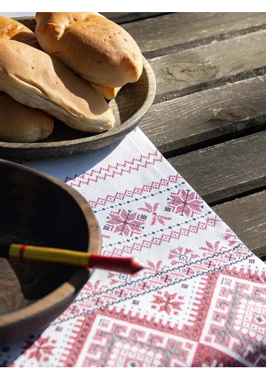 Leohome Rus Koleksiyonu Desenli Havlu Yol Halısı 449723355 Beyaz