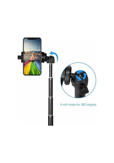 Cbtx Yunteng 9928 Bluetooth Uzaktan Kumandalı Cep Telefonu Selfie Çubuk Tripod 20-100cm Siyah