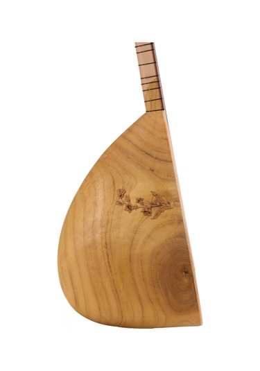 Telli Çalgı Yapım Kısa Sap Oyma Dut Çiçek Motifli 40 Tekne Profesyonel Bağlama