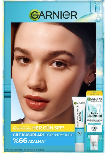 Garnier BHA + Niasinamid Fluid Günlük Güneş Koruyucu Yüz Kremi SPF50+ 40 ML