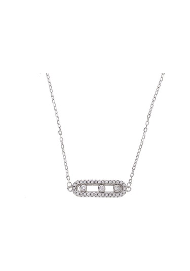 3lü Hareketli Zirkon Taşlı 925 Ayar Gümüş Kadın Kolye Gümüş