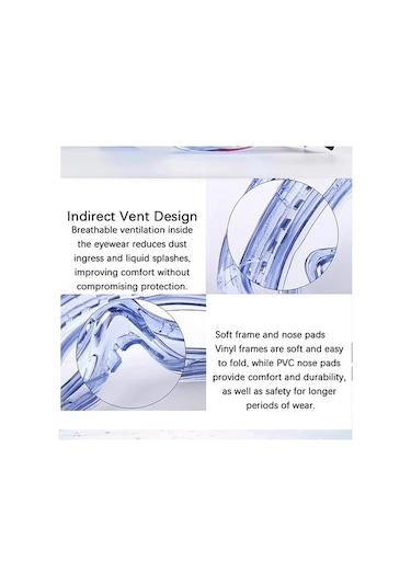 Trendooze 3m 1621 Güvenlik Gözlüğü, Toz Geçirmez Laboratuvar Gözlüğü