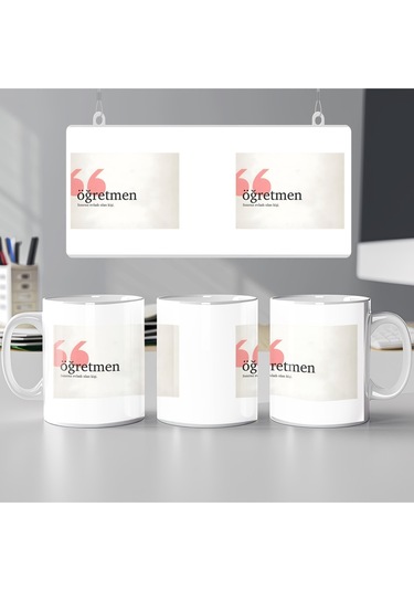 Öğretmen Tanımı Kupa Bardak Sınırsız Evladı Olan Kişi Yazılı Minimal Öğretmenler Günü Kupası Beyaz