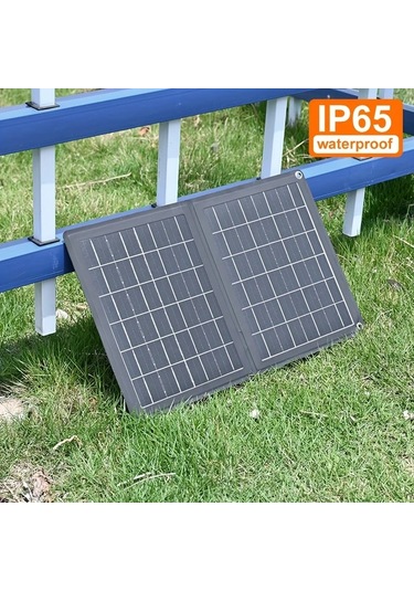Motion003 Taşınabilir Güneş Paneli Şarj Cihazı 36.8x23.5 Cm Siyah 2si 1 Arada Katlanabilir Usb Type C Portlu Su Geçirmez Kamp Seyahat Acil Durum Şarj