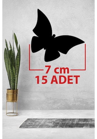 15 Adet Ahşap Dekoratif Kelebek Duvar Süsü Kelebekler Duvar Aksesuar