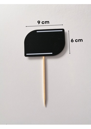 10 Adet Silinebilir Karatahta Dekoratif Siyah Etiket Saplama Çubuklu