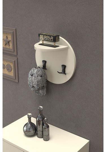 Askılık Duvar Elbise Askılığı Portmanto Üstü Krem Diğer