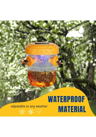 Neevoyu Güneş Enerjili Dış Mekan Asılı Arı Tutucu - 2 Adet Sarı Arı Tuzağı, Otomatik Isıtma Ve Tutma Fonksiyonu İle