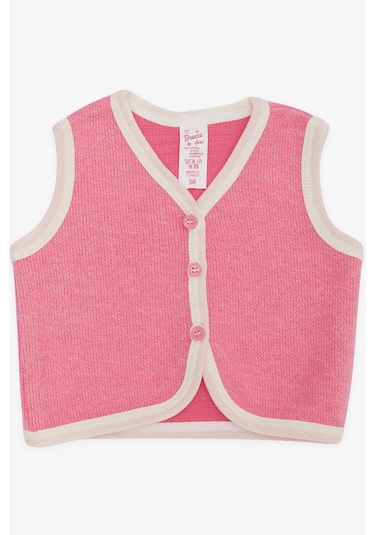 Breeze Kız Bebek Yelek Düğmeli 0-9 Ay, Pembe Pembe