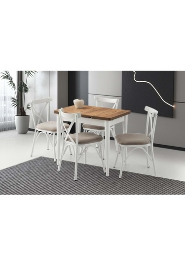 Mobilgen Diş Budak Çapraz Sandalye 90+60 Arda Açılabilir Masa Takımı