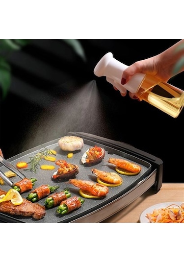 Çok Amaçlı Cam Şişe Püskürtmeli Dağıtıcı Yağdanlık Limonluk Sirke Sosluk Spreyi Beyaz