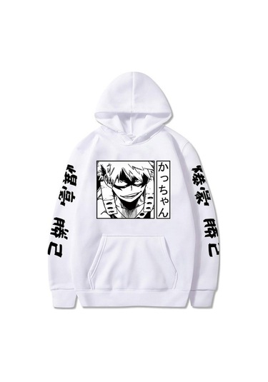 Beyaz Anime Figürü My Hero Academia Katsuki Bakugo Kapüşonlular Erkek Kadın Japon Tarzı Anime Kazak Unisex Komik Harajuku Rahat Kazak Üst Beyaz Beyaz Anime Figürü My Hero Academia Katsuki Bakugo Kapüşonlular Erkek Kadın Japon Tarzı Anime Kazak Unisex Komik Harajuku Rahat Kazak Üst Beyaz