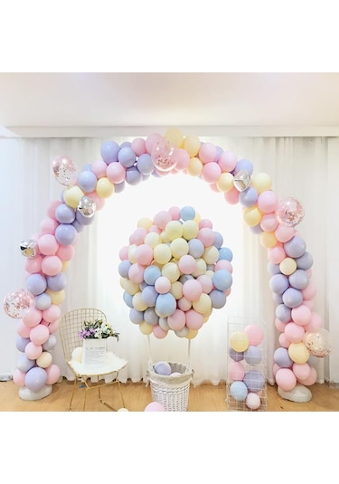 100 Lü Adet Pembe Soft Makaron Balon. Mat Pastel Balon Parti Süsü