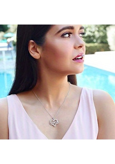 Sonsuzluk Kalpli Bayan Kolye Gümüş - Beyaz