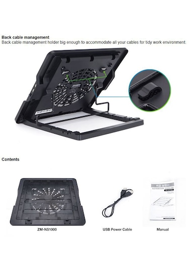 Zalman ZM-NS1000 16" Tek Fanlı Notebook Soğutucu