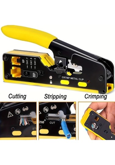Besthome1 Modüler Veri Kablosu Crimper, Siyah Rj11-rj45 Tel Stripper